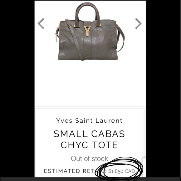 Authentic SAINT LAURENT Calfskin Small Classic Y Cabas Grey - Picture 1 of 11